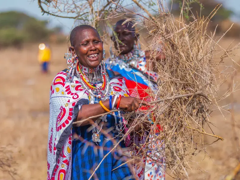 Kenya Kuku woman in grass seed bank